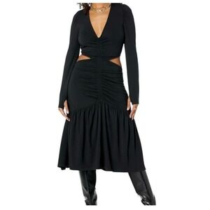 The Drop Women's Black V-Neck Cut-Out Dress by